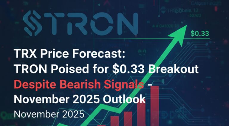 TRX Price Forecast: TRON Poised for $0.33 Breakout Despite Bearish Signals – November 2025 Outlook