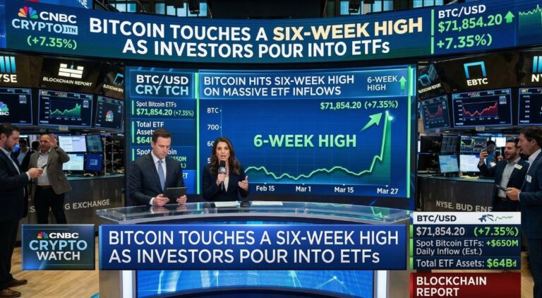 Bitcoin Touches a Six-Week High as Investors Pour Into ETFs