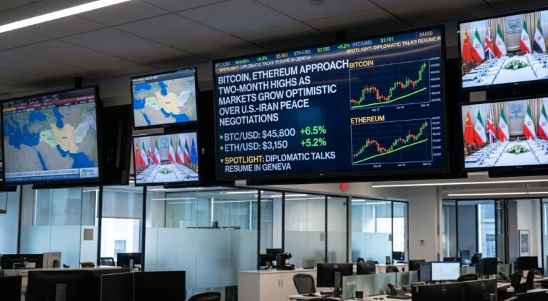 Bitcoin, Ethereum Approach Two-Month Highs as Markets Grow Optimistic Over U.S.-Iran Peace Negotiations